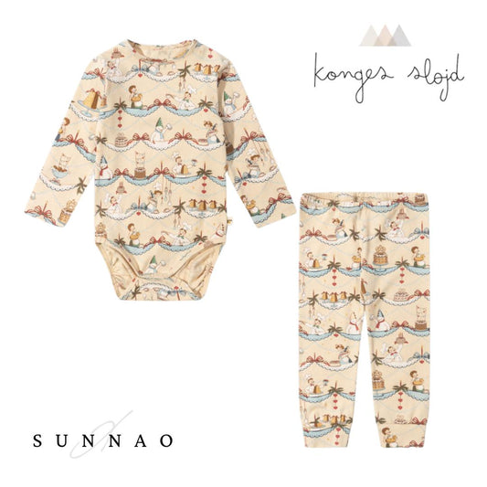 <Konges Sløjd> Xmas Pajamas - Xmas Pajamas - basic body/pants set - Sugar pie