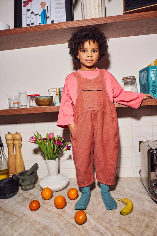 <Studio Koter> KAI OVERDYE DENIM DUNGAREES - Fusion Coral