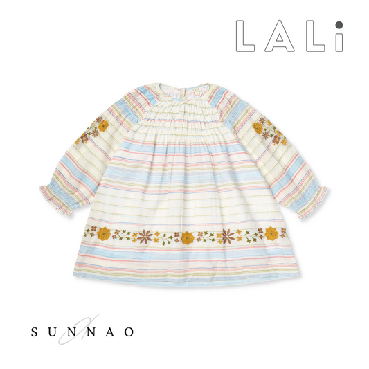 <Lali> Tulip Dress in Border Stripe（2-5Y）