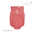 Gallery viewerに画像を読み込む, <Lali> Little Flora Romper in Coral Crossstitch（12-24M）
