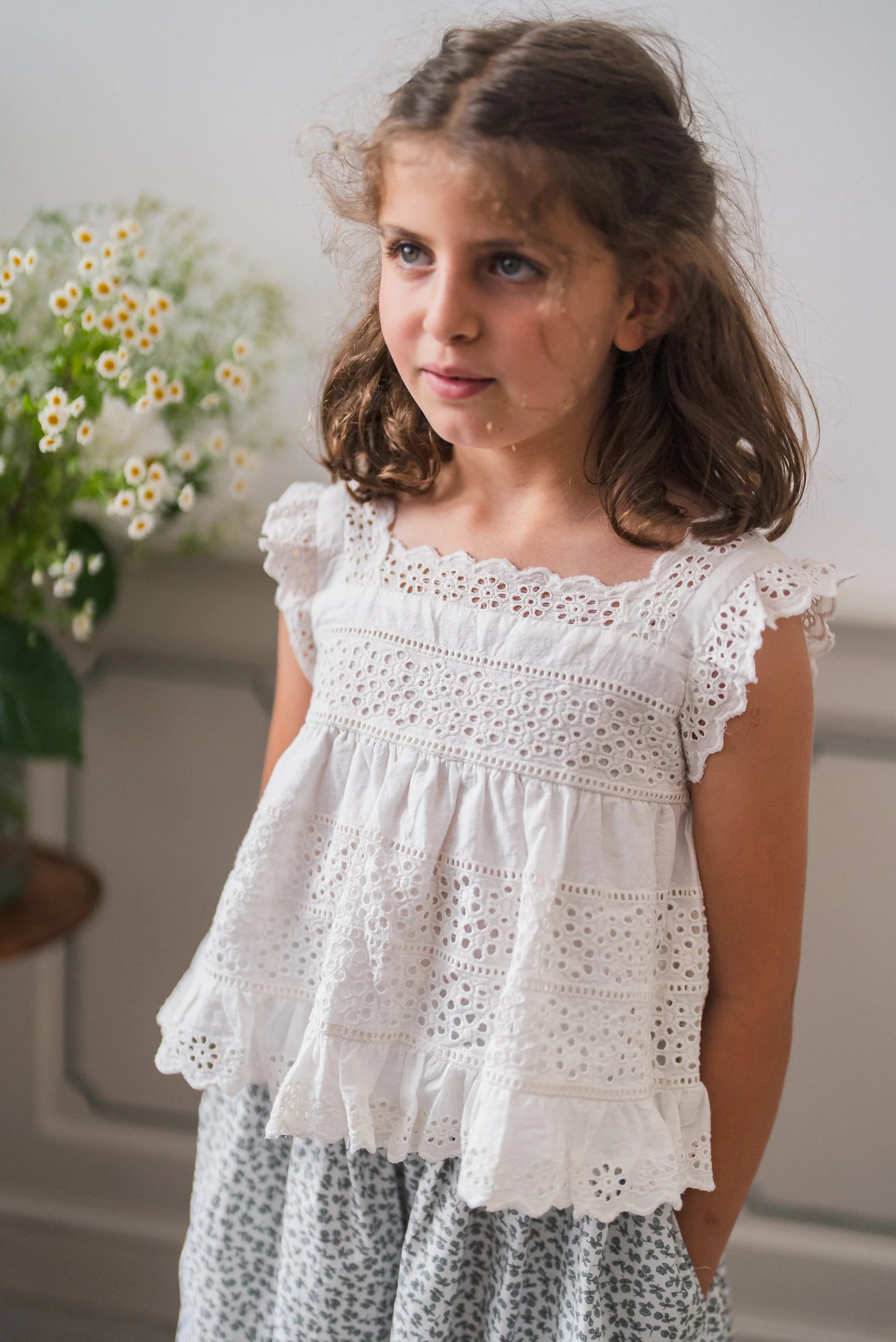 <Little Cotton Clothes> Ava Blouse - Off-white（4-5Y）