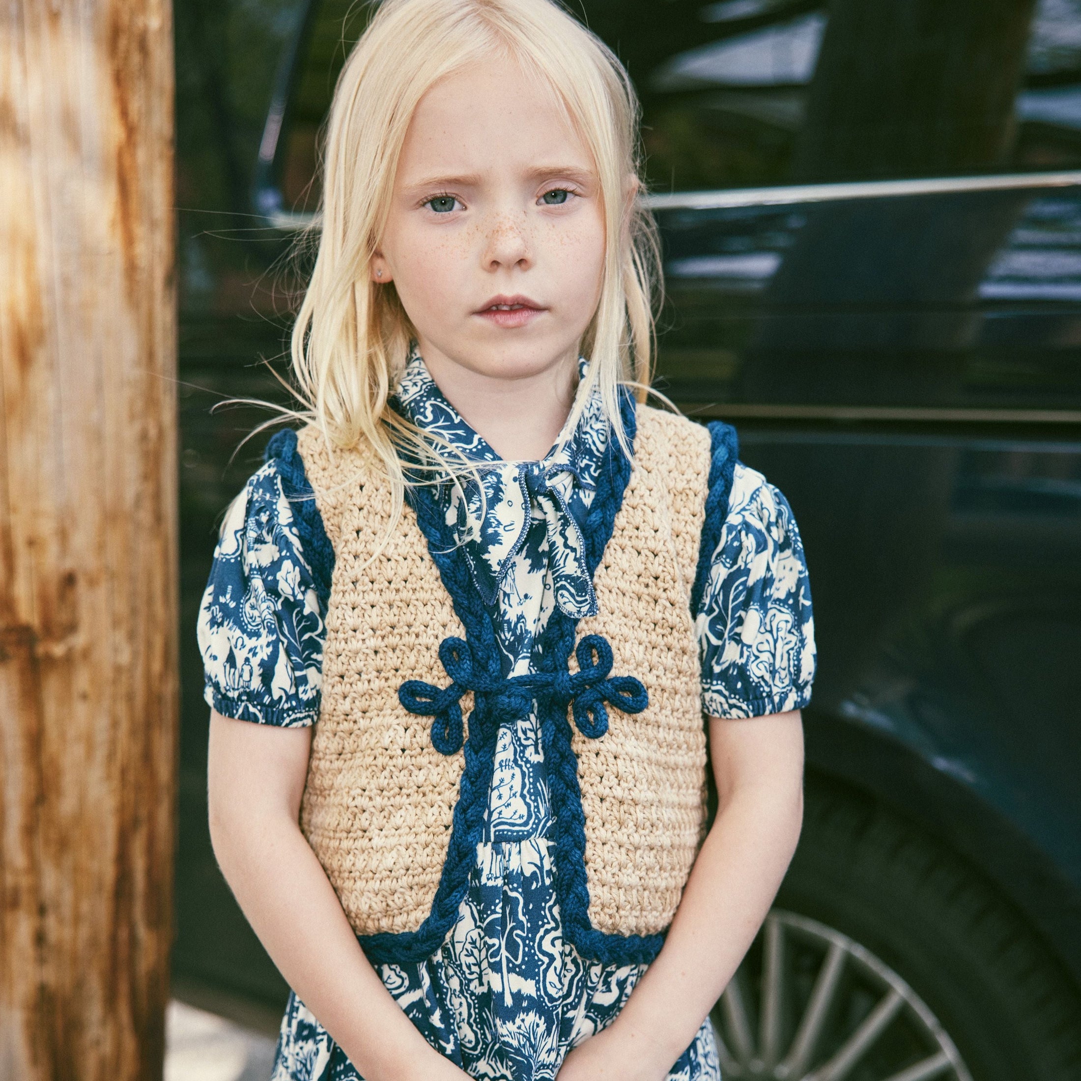 <Misha&Puff>Braid Ashbury Vest/ Alabaster（2-6Y）