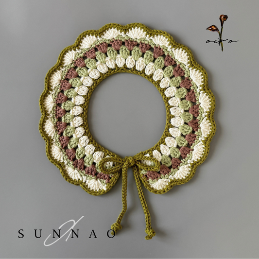 <SUNNAO SQUARE> oiro - Cotton coller PETAL - PISTACHIO