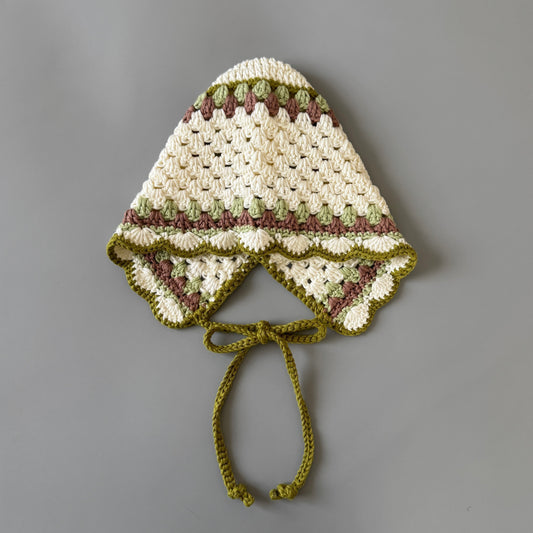 <SUNNAO SQUARE> oiro - Cotton bonnet PETAL - PISTACHIO