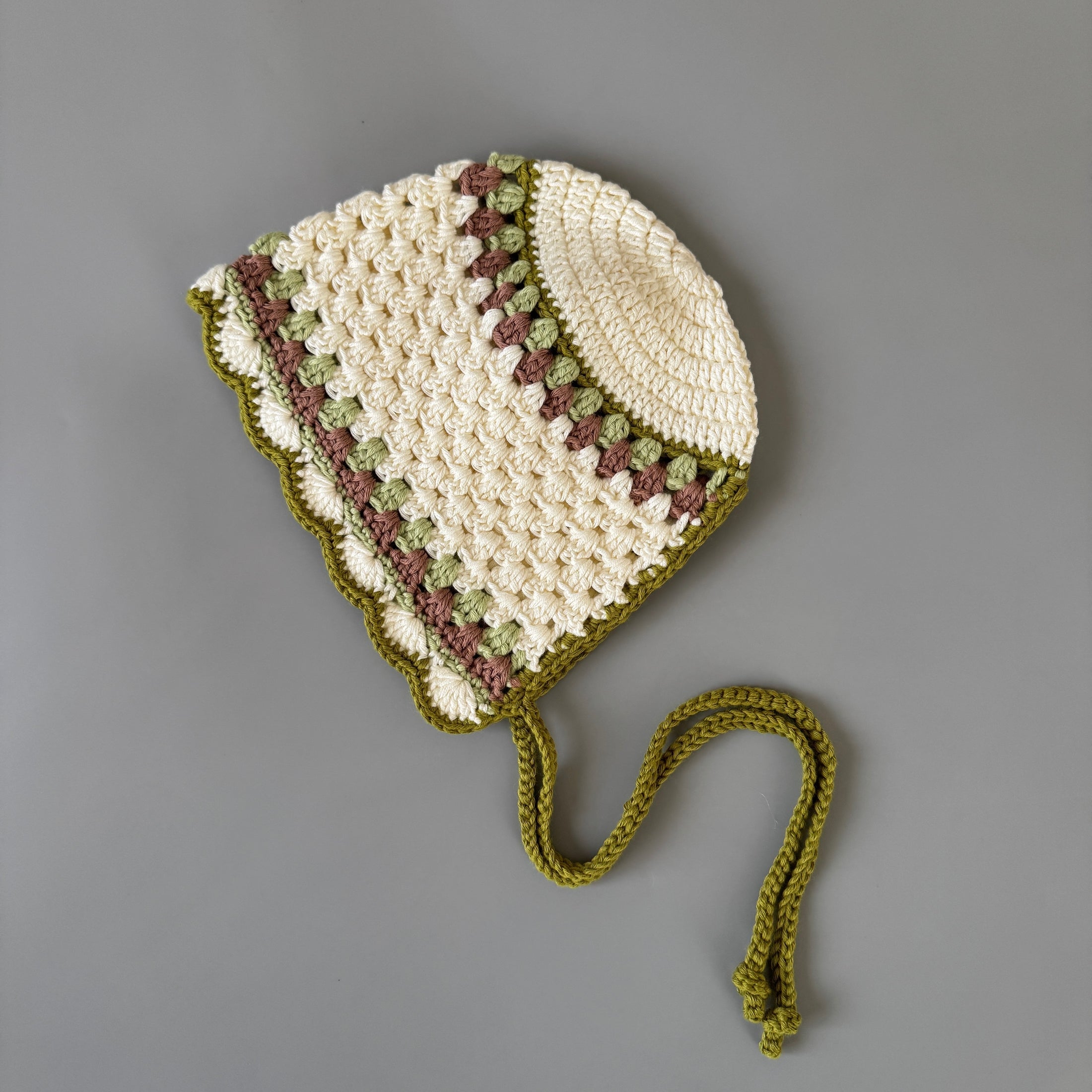 <SUNNAO SQUARE> oiro - Cotton bonnet PETAL - PISTACHIO