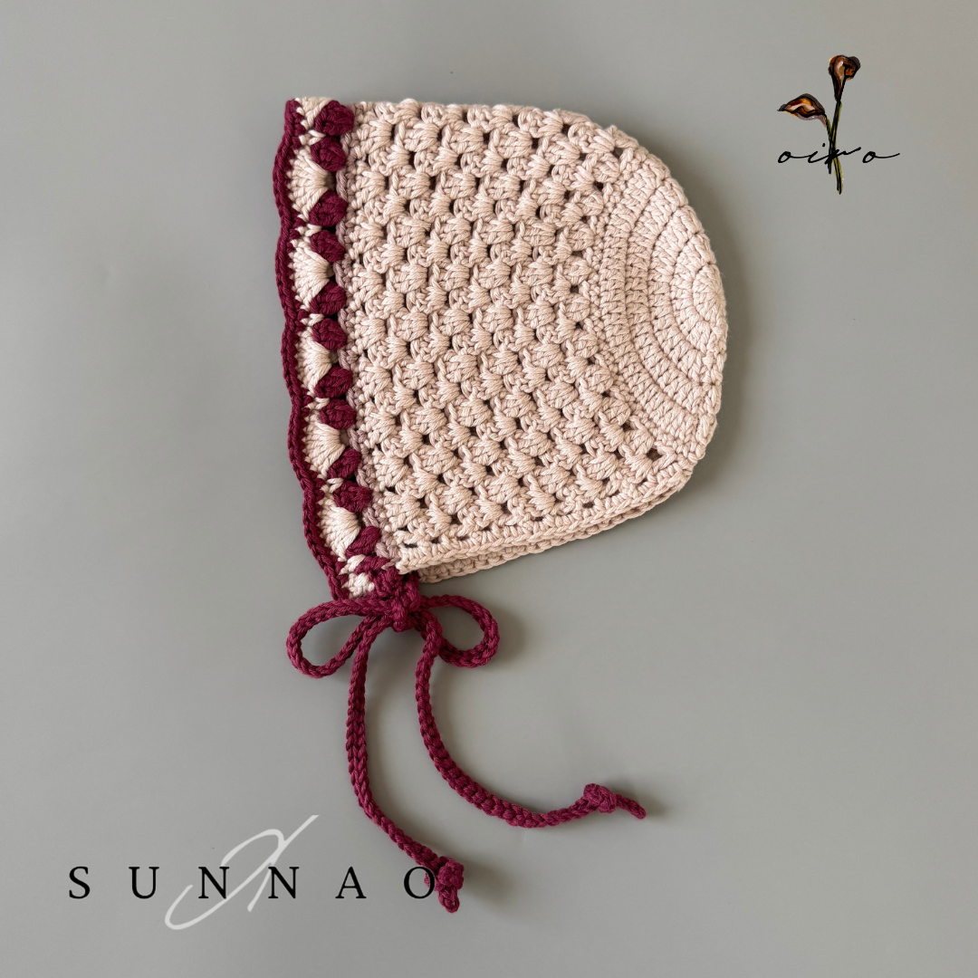 <SUNNAO SQUARE> oiro - Cotton bonnet PETAL - MULBERRY