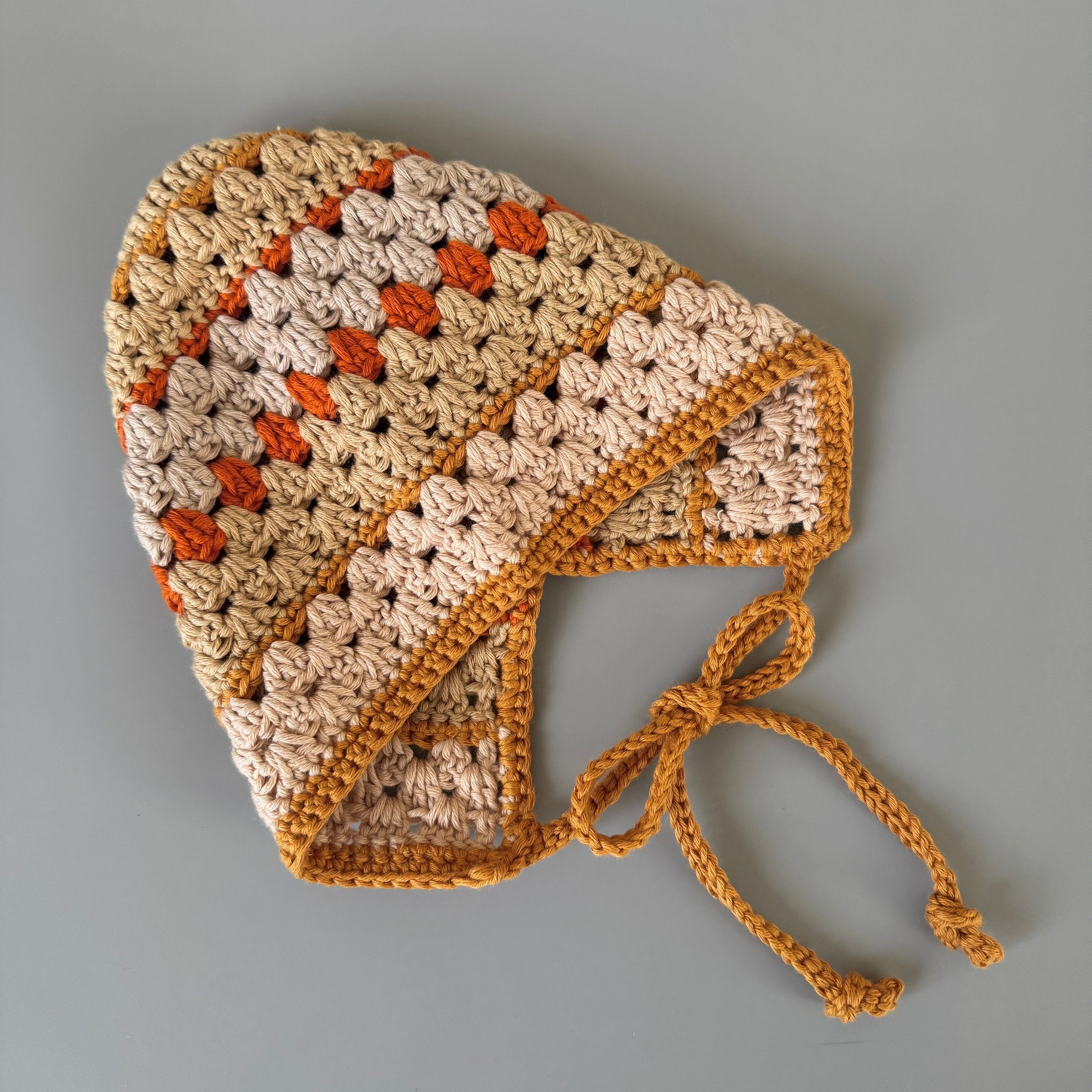 <SUNNAO SQUARE> oiro - Cotton bonnet POPPY - HONEY