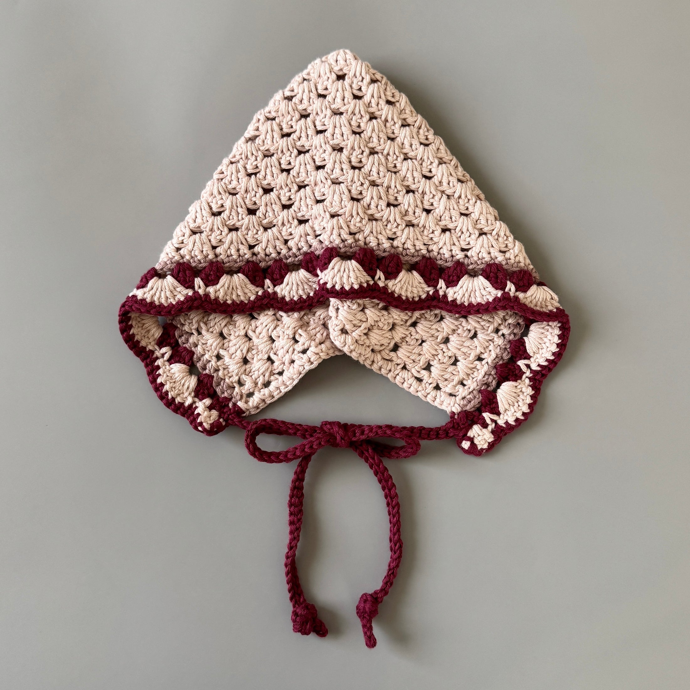 <SUNNAO SQUARE> oiro - Cotton bonnet PETAL - MULBERRY