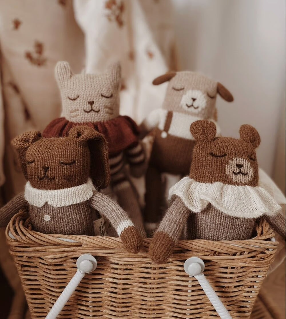 <Main Sauvage>Teddy knit toy - Oat pyjamas