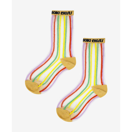 <BOBO CHOSES>Color Stripes transparent short socks（16-18cm）