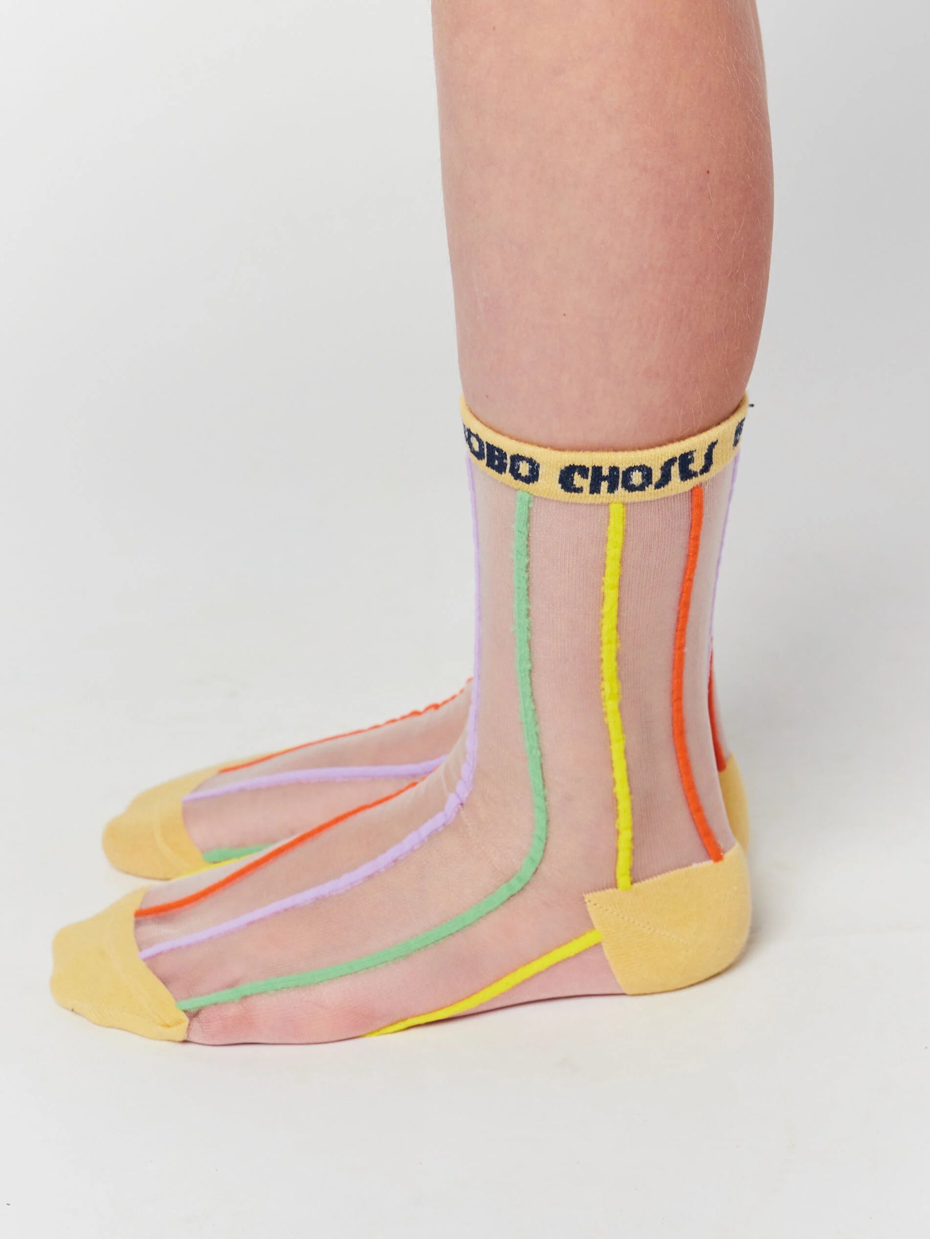 <BOBO CHOSES>Color Stripes transparent short socks（16-18cm）