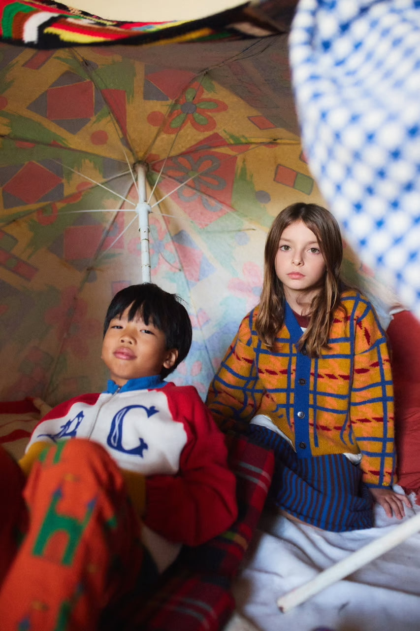 <BOBO CHOSES>Madras check jacquard crop cardigan（2-7Y）