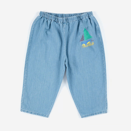 <BOBO CHOSES>Multicolor Sail Boat woven trousers（18-24M）