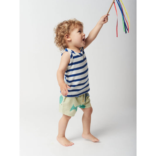 <BOBO CHOSES>Blue Stripes terry tank top（18M）