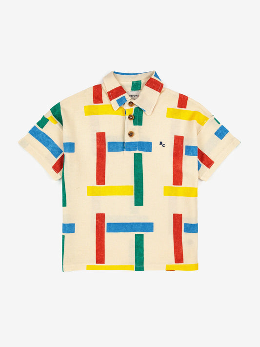 <BOBO CHOSES>Multicolor Beacons all over polo（2-5Y）