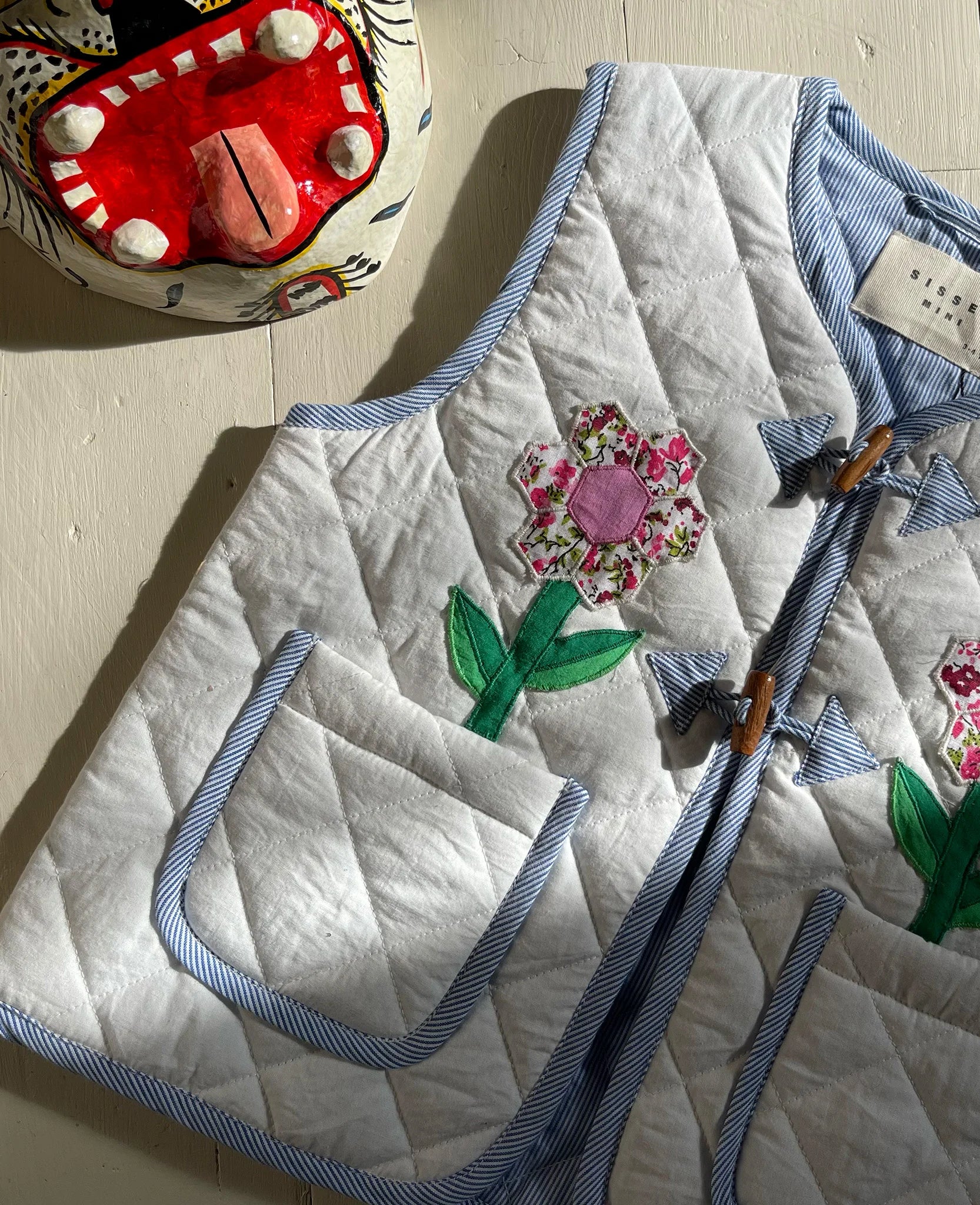 <SISSEL MINI>NGEBORG MINI LEFTOVER QUILTED VEST（1-6Y）