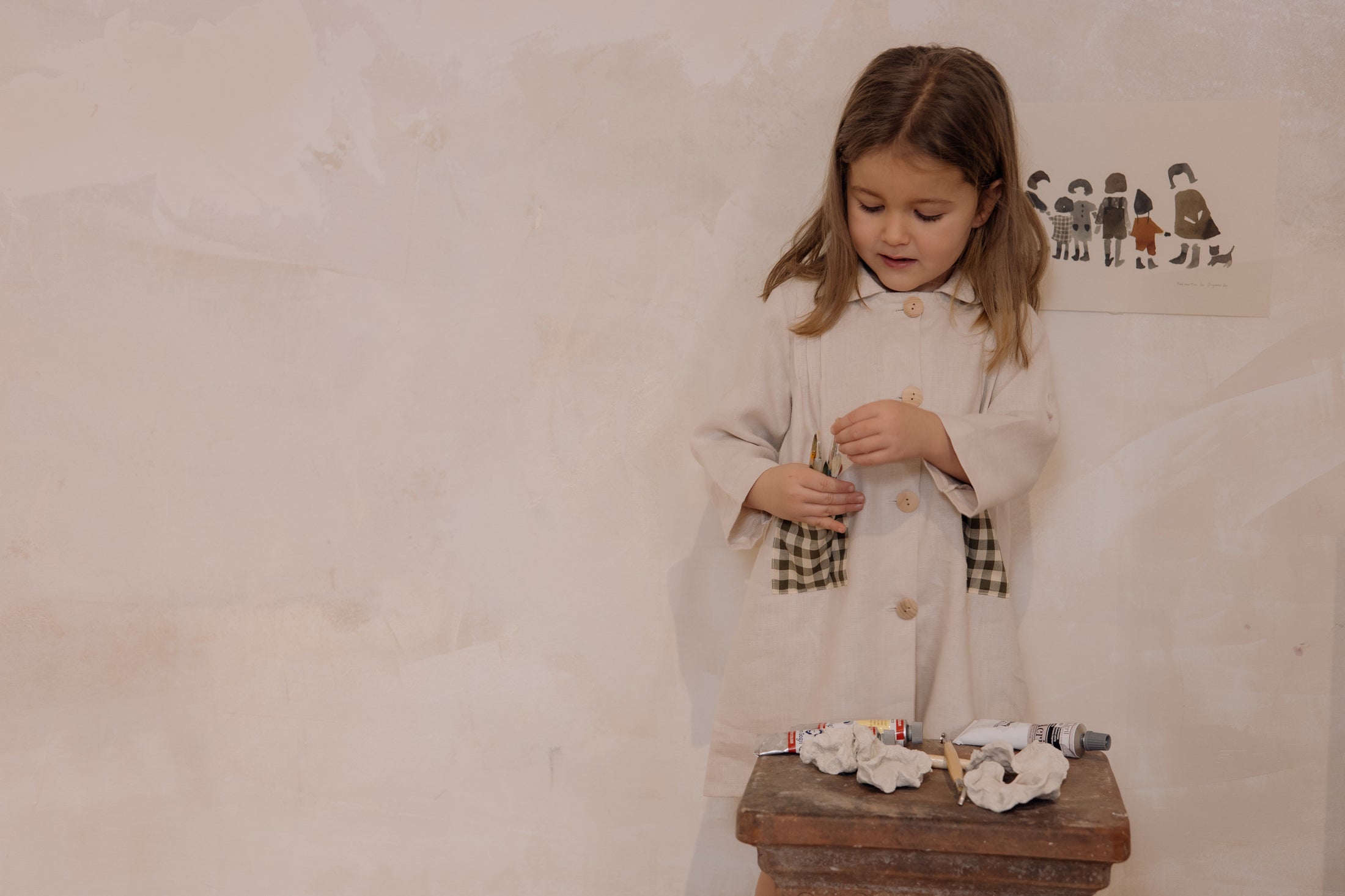 <Organic zoo> Ceramic White Potter Dress（1-4Y）