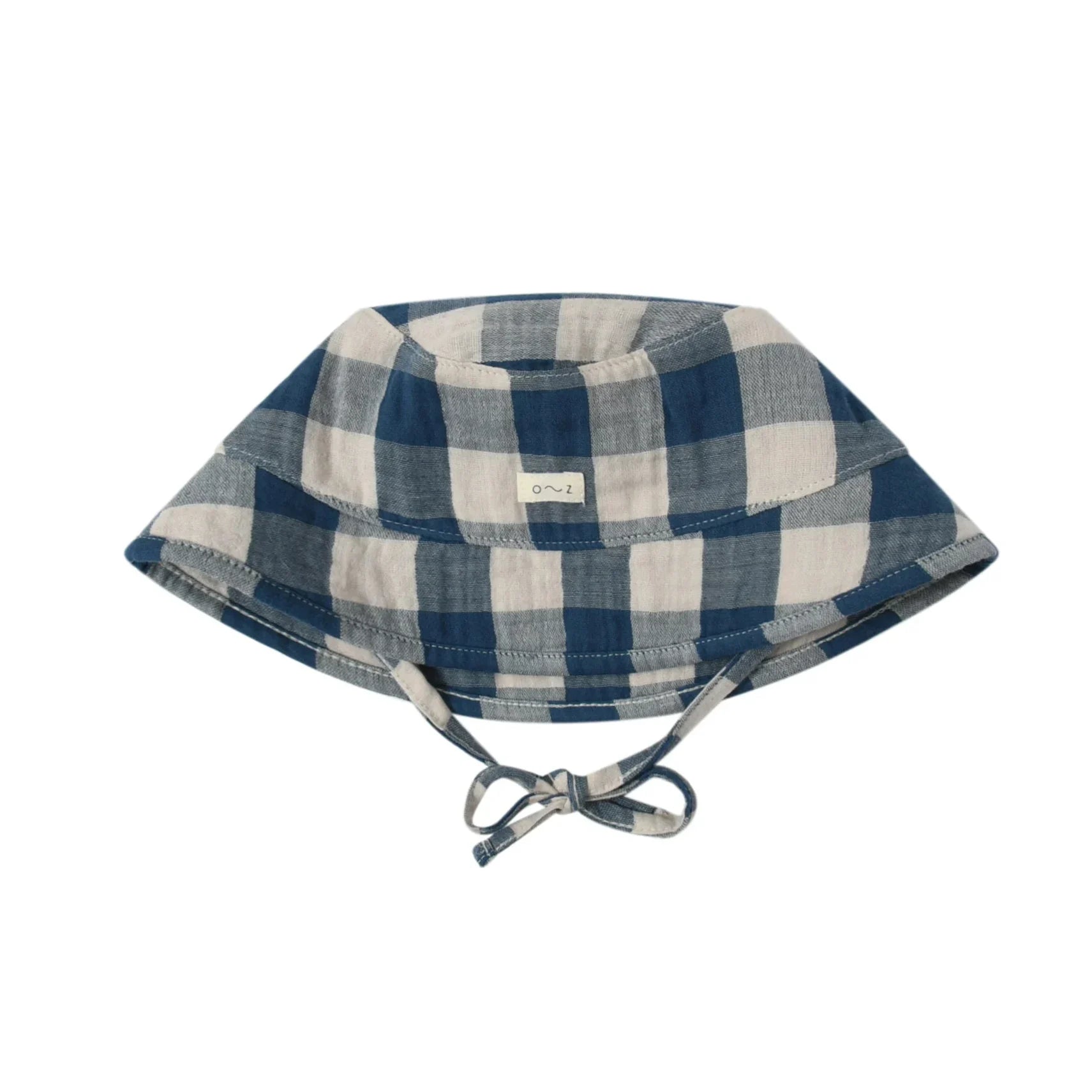 <Organic zoo> Pottery Blue Gingham Bucket Sun Hat（2-4Y）