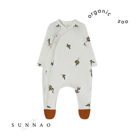 <Organic zoo>  Olive Garden Suit w/ contrast feet （0-3M）