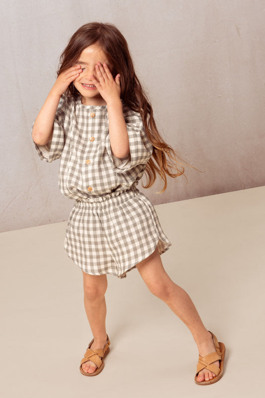<STUDIO BOHEME PARIS> BLOUSE THELME - GINGHAM（12M-8Y）-STUIDIO BOHEME PARIS-SUNNAO