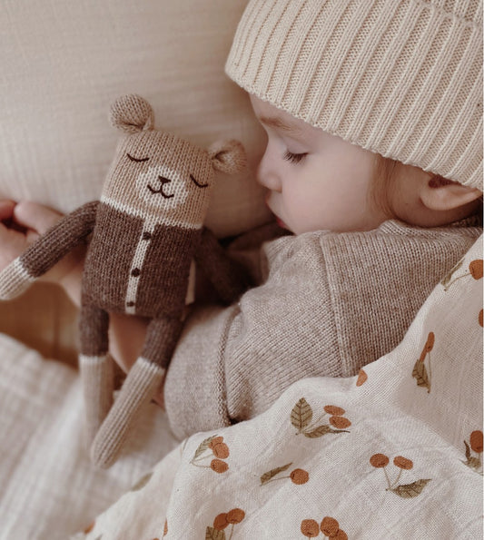 <Main Sauvage>Teddy knit toy - Mocha romper