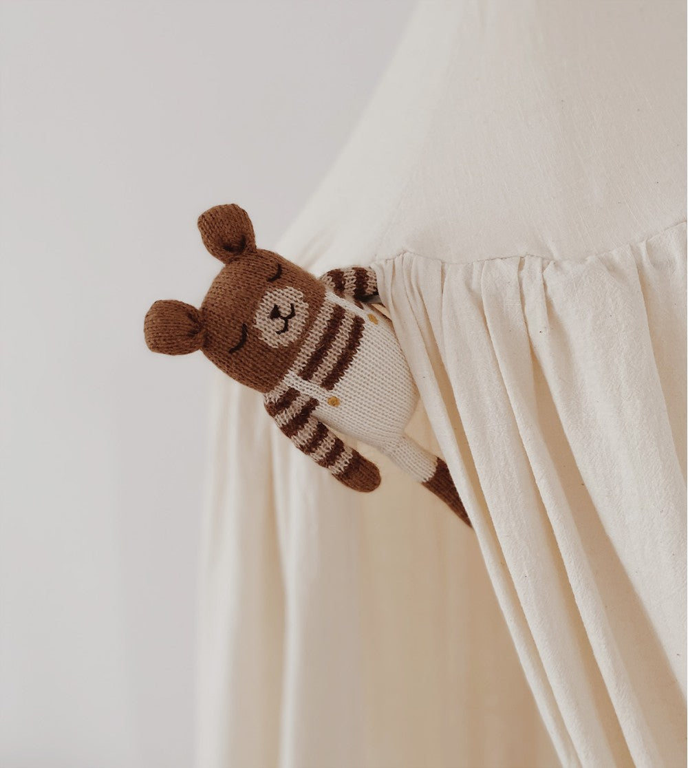 <Main Sauvage>Teddy knit toy - Ecru overalls