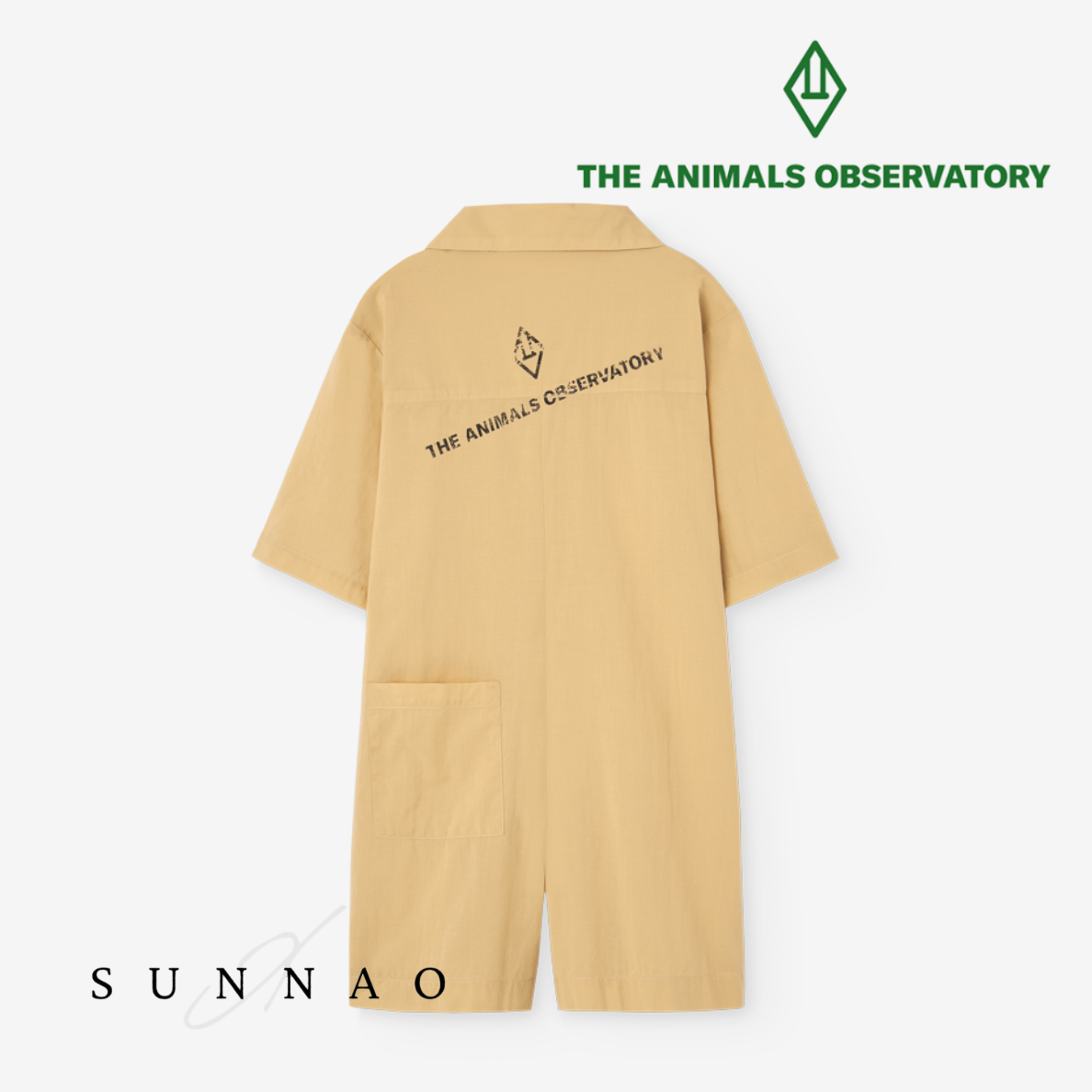 <the animals observatory> SQUIRREL KID SHORT JUMPSUIT SOFT BROWN　