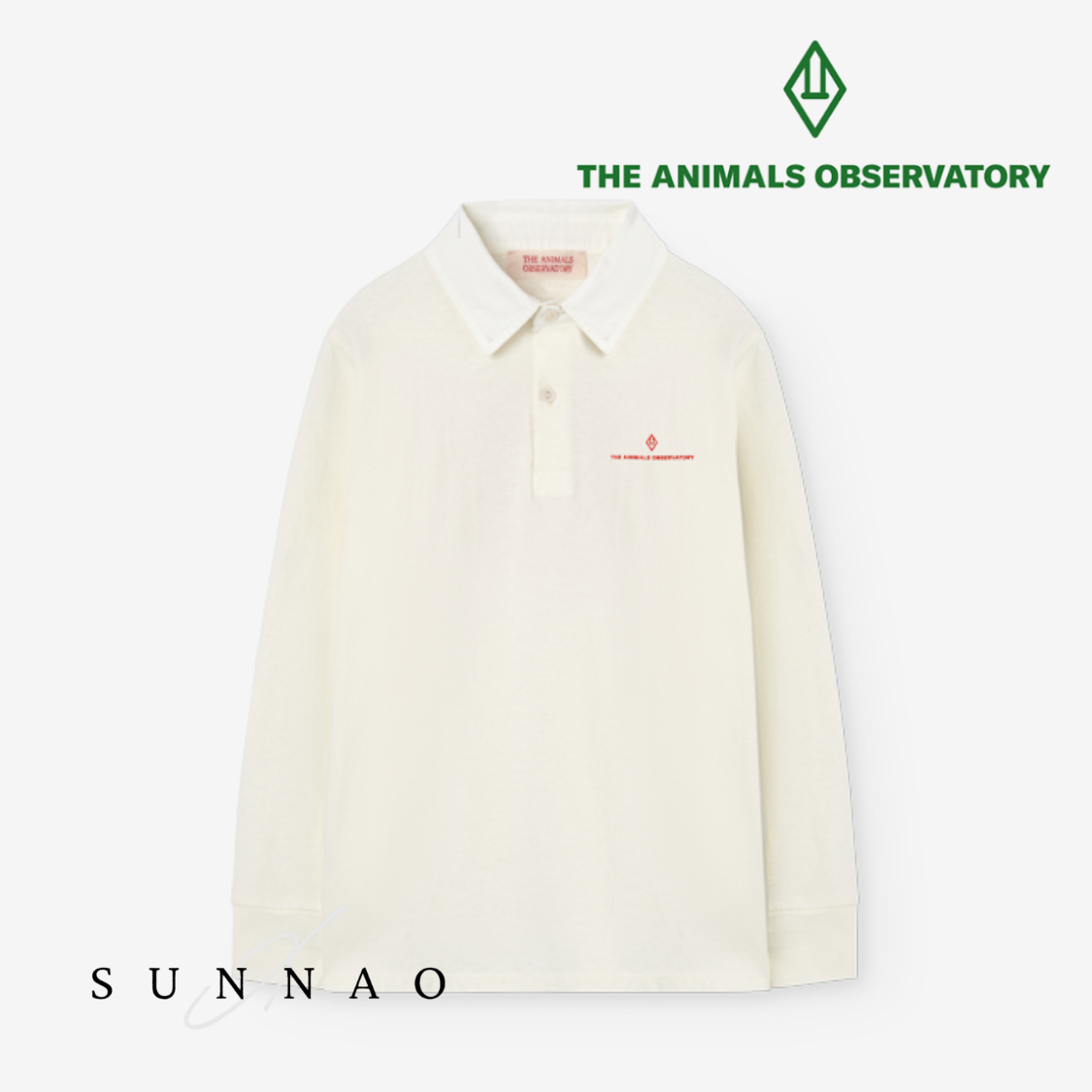 <the animals observatory> Raw White Eel Polo Shirt　