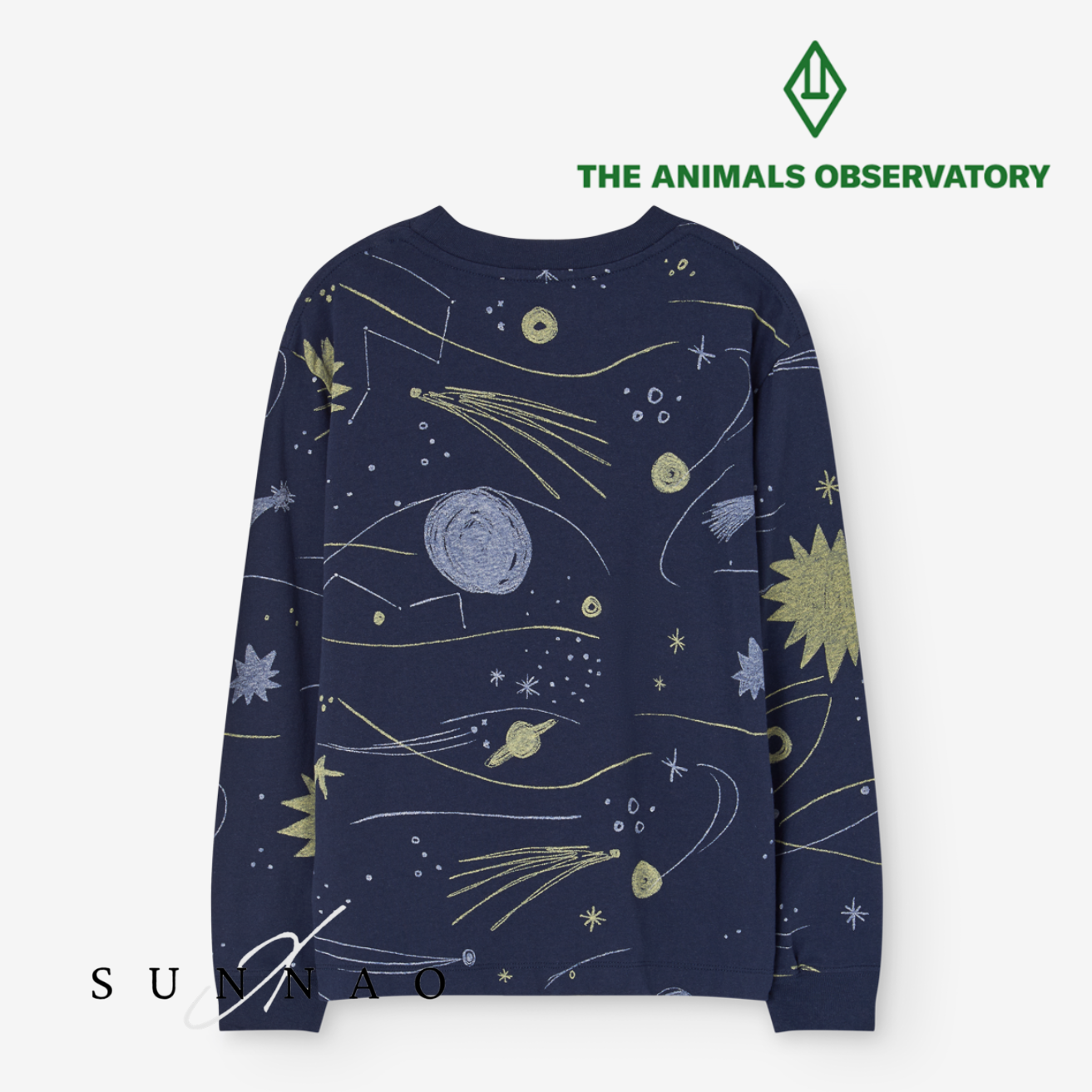 <the animals observatory> DOG KID LONG SLEEVE T-SHIRT NAVY　