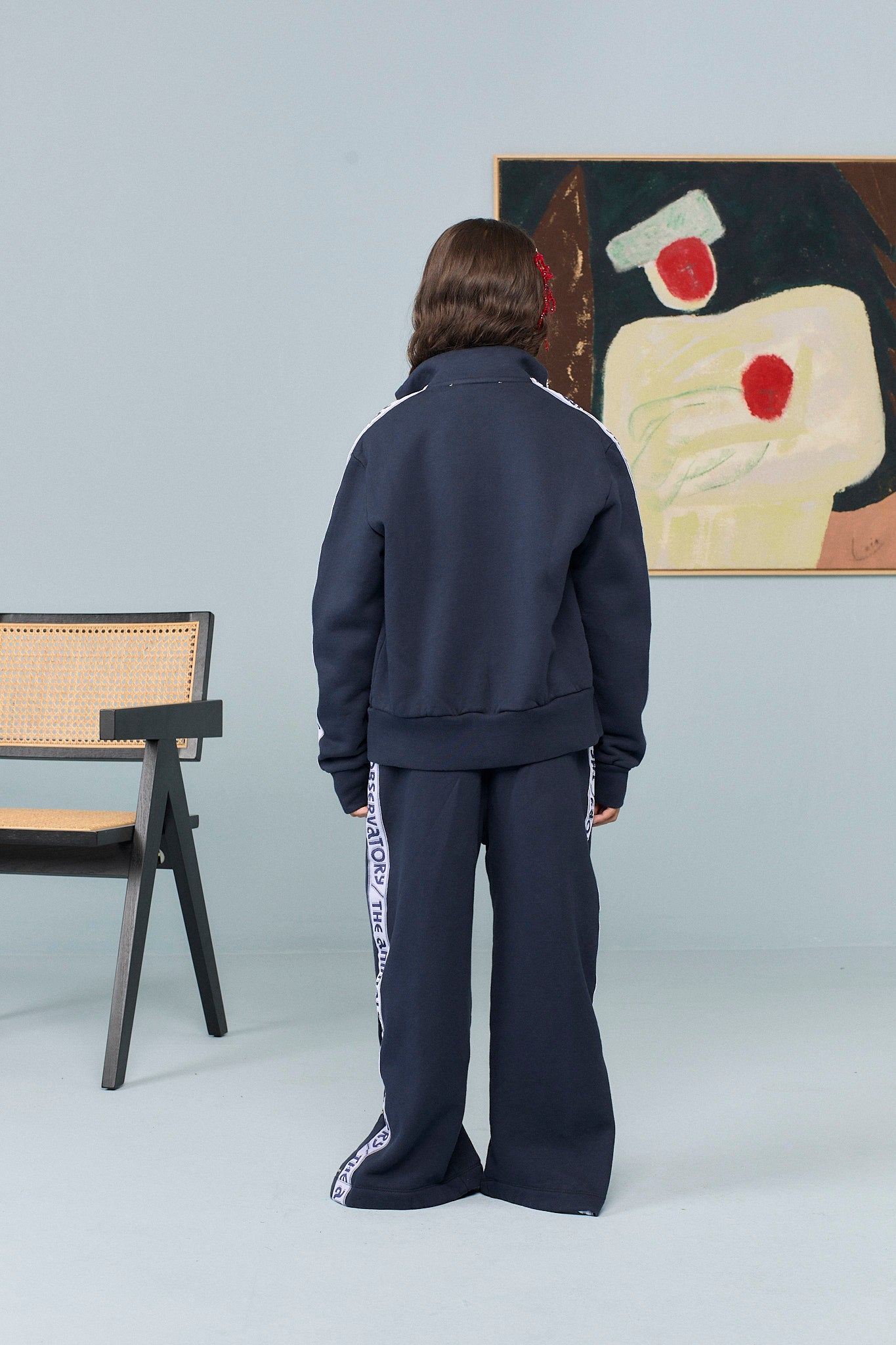 <the animals observatory> ZEBRA KID TRACK JACKET NAVY　
