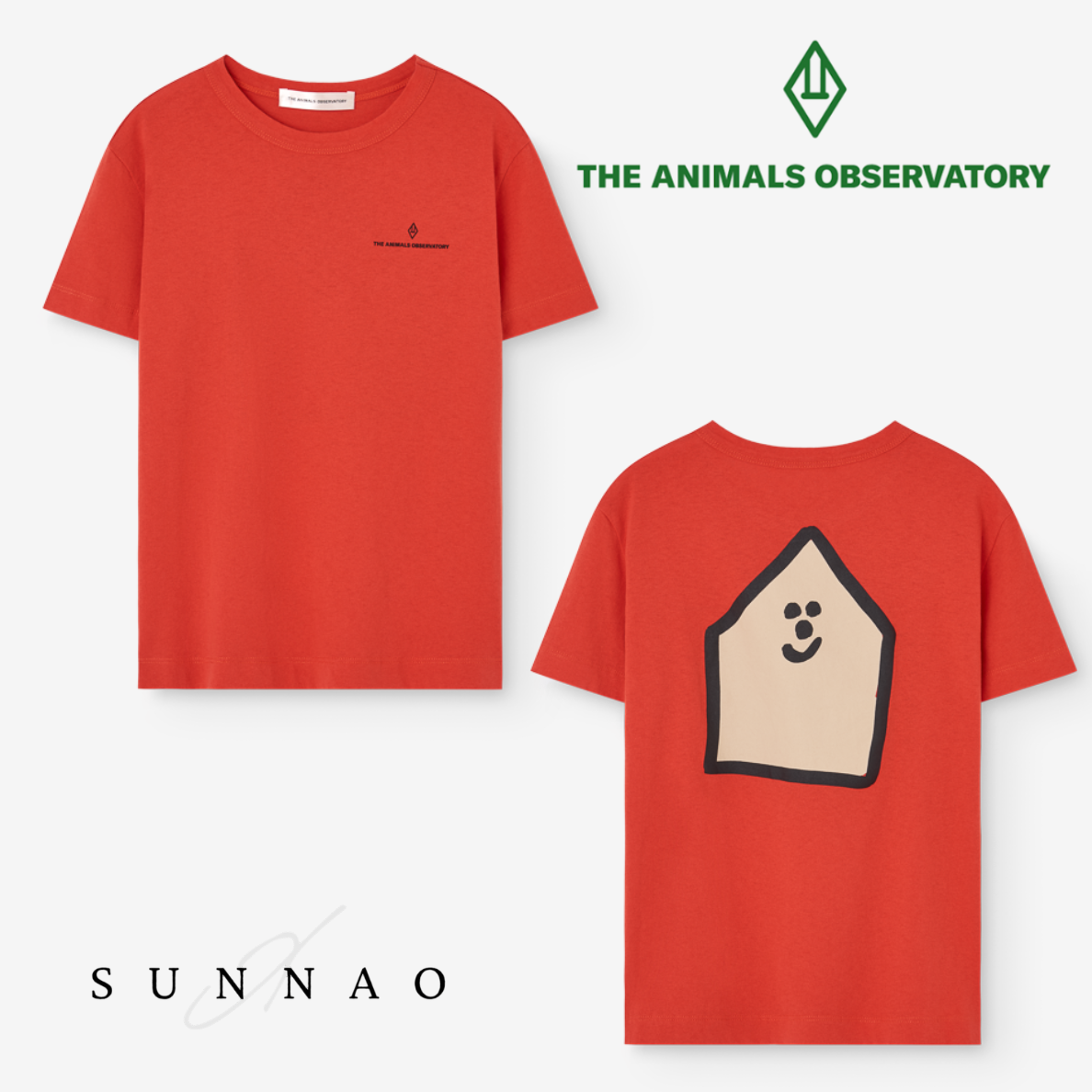 <the animals observatory> ROOSTER KID T-SHIRT RED