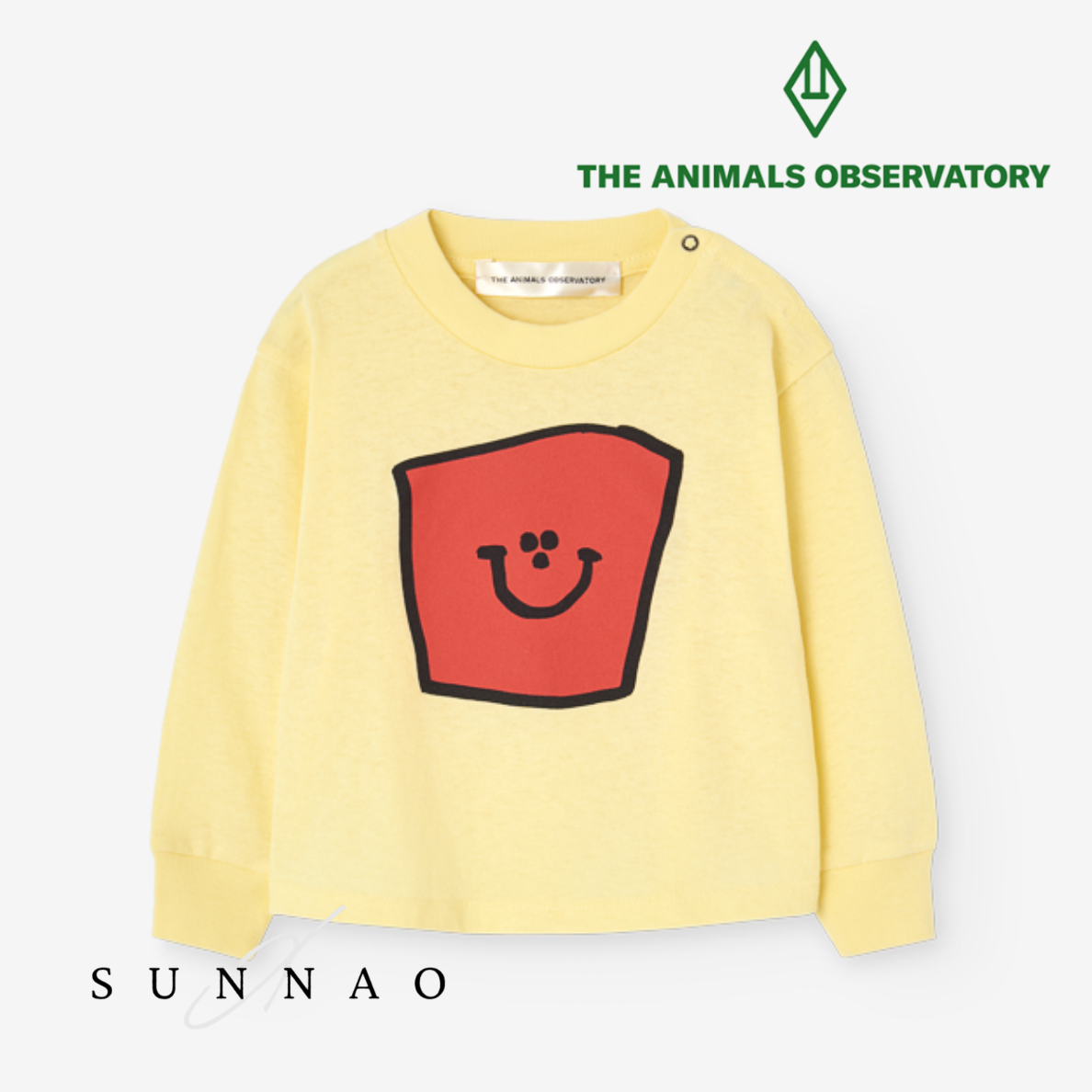 <the animals observatory> WAPITI BABY LONG SLEEVE T-SHIRT SOFT YELLOW　